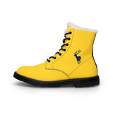 ZeLimited Male Elk Silhouette Men's Fur-Lined Boots (Yellow)