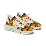 PARIZ Yellow Peonies Women's Athletic Sneakers