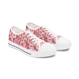 PARIZ Pastel Pink Peony Women's Low Top Sneakers