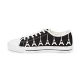 PARIZ Eiffel Tower Men's Low Top Sneakers (Black with White)