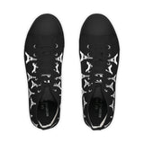 PARIZ Eiffel Tower Men's High Top Sneakers (Black with White)