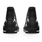 PARIZ Eiffel Tower Women's High Top Sneakers (Black with White)
