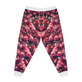 PARIZ Pink Peonies Joggers (white trim)