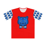 Blue Bear Men's Loose T-Shirt (White sleeve with red)