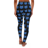 ZeLimited Blue Bear Women's Black All-Over Print Leggings