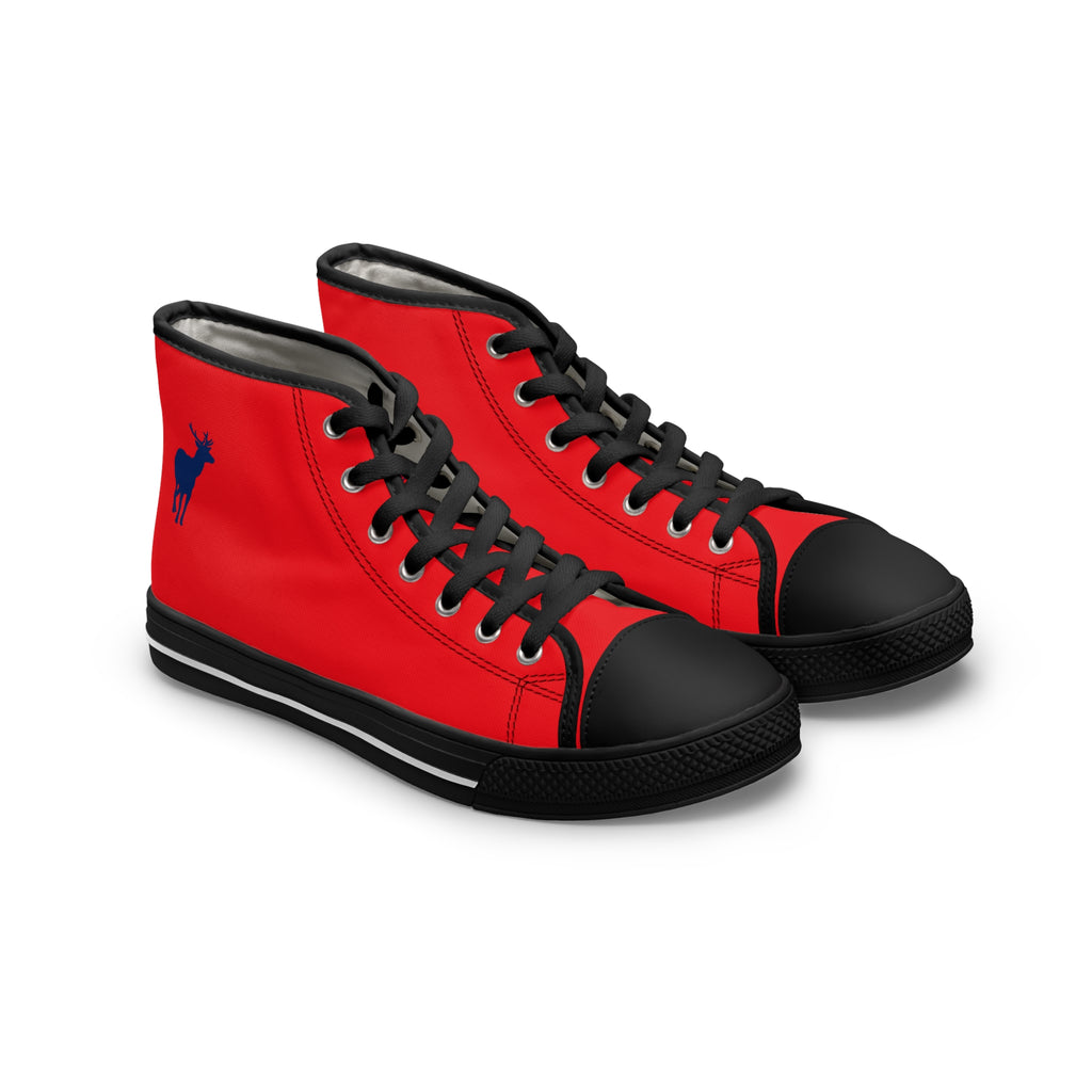 ZeLimited Female Elk Silhouette Women's High Top Sneakers (Red 2)