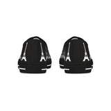 PARIZ Eiffel Tower Men's Low Top Sneakers (Black with White)