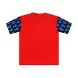 Blue Bear Men's Loose T-Shirt (black sleeve with red)