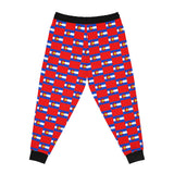 ZeLimited Colorado Checkered Flag Athletic Joggers (Black with Red)