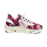 PARIZ Pink Peonies Women's Athletic Sneakers