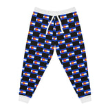 ZeLimited Colorado Checkered Flag Athletic Joggers (White with black)