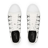 PARIZ Eiffel Tower Men's Low Top Sneakers (White with Black)