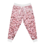 PARIZ Pastel Pink Peonies Joggers (white trim)