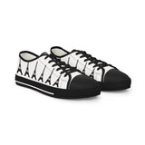 PARIZ Eiffel Tower Men's Low Top Sneakers (White with Black)