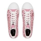 PARIZ Pastel Pink Peonies Women's High Top Sneakers