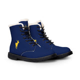 ZeLimited Female Elk Silhouette Women's Fur-Lined Boots (Navy Blue 2)