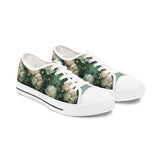 PARIZ Pale Blush and Creamy White Peonies Women's High Top Sneakers