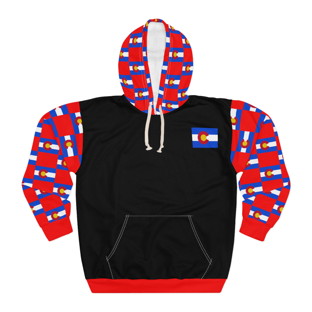 ZeLimited Colorado Checkered Flag Hoodie (Red with Black)