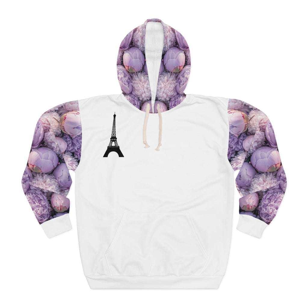 PARIZ Lavender Peonies Hoodie (White with Peonies)
