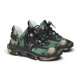 PARIZ Pale Blush and Creamy White Peonies Women's Athletic Sneakers
