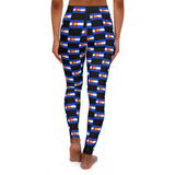 Women's Colorado Checkered Flag Leggings (Black)