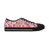 PARIZ Pastel Pink Peony Women's Low Top Sneakers