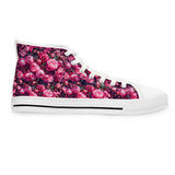 PARIZ Pink Peonies Women's High Top Sneakers