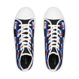 Colorado Checkered Flag Men's High Top Sneakers (black background)