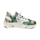 PARIZ Pale Blush and Creamy White Peonies Women's Athletic Sneakers