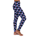 Women's Colorado Checkered Flag Leggings (Black)