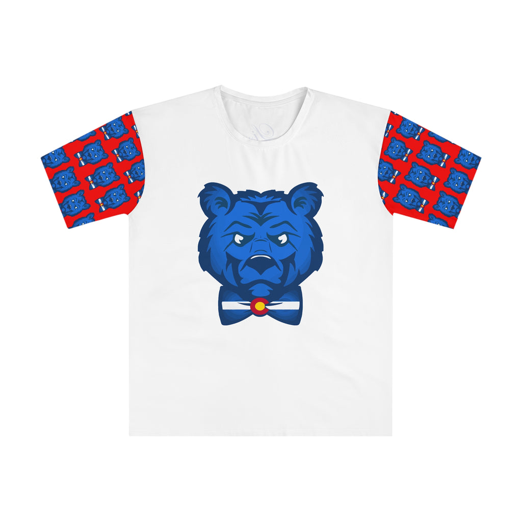 Blue Bear Men's Loose T-Shirt (Red sleeve with white)
