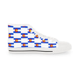 Colorado Checkered Flag Men's High Tops (white background)
