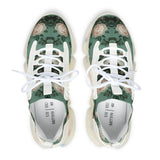 PARIZ Pale Blush and Creamy White Peonies Women's Athletic Sneakers