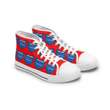 Blue Bear Women's High Tops (Red background)