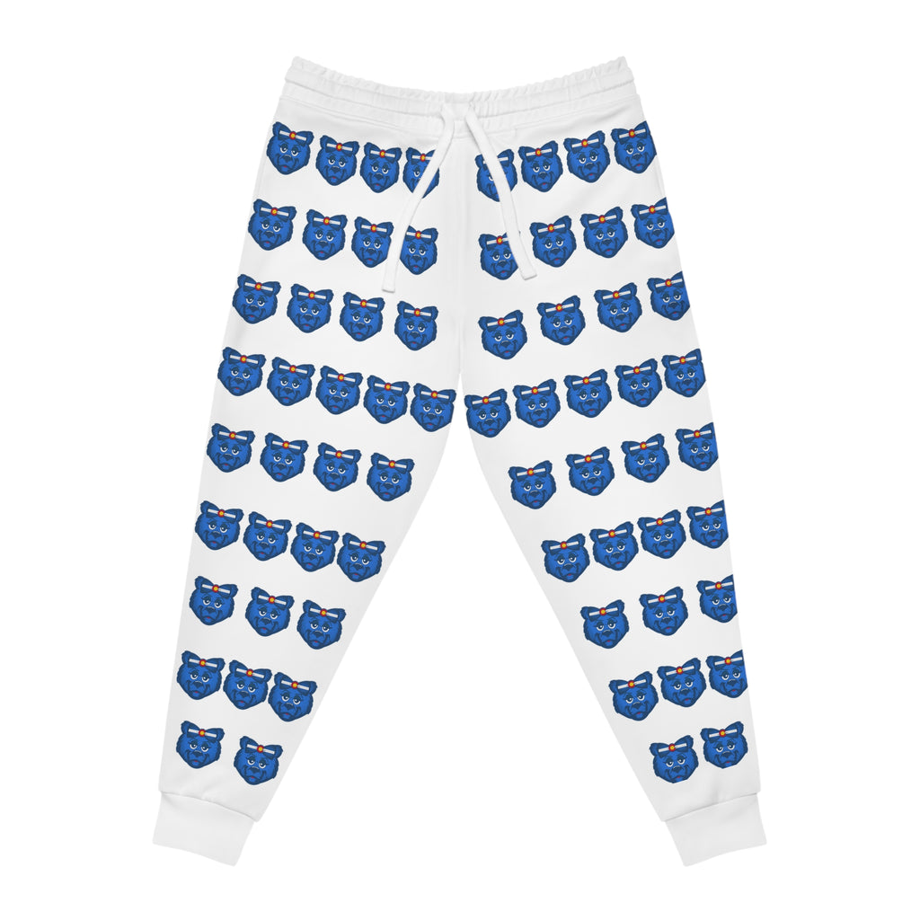 ZeLimited Blue Bear Women's Athletic Joggers (All White)