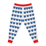 ZeLimited Blue Bear Women's Athletic Joggers (White with Red)