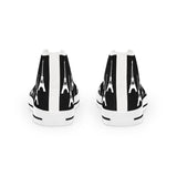 PARIZ Eiffel Tower Men's High Top Sneakers (Black with White)