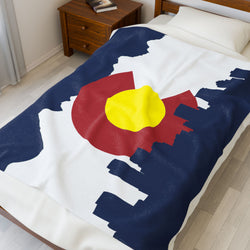 Colorado Flag - Cozy Velveteen Plush Blanket