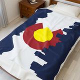 Colorado Flag - Cozy Velveteen Plush Blanket