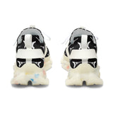 PARIZ Eiffel Tower Women's Mesh Sneakers (Black with White)