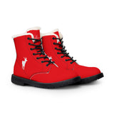 ZeLimited Female Elk Silhouette Women's Fur-Lined Boots (Red)