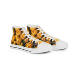 PARIZ Yellow Peonies Men's High Top Sneakers