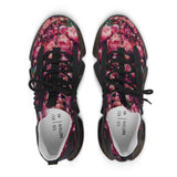 PARIZ Pink Peonies Women's Athletic Sneakers