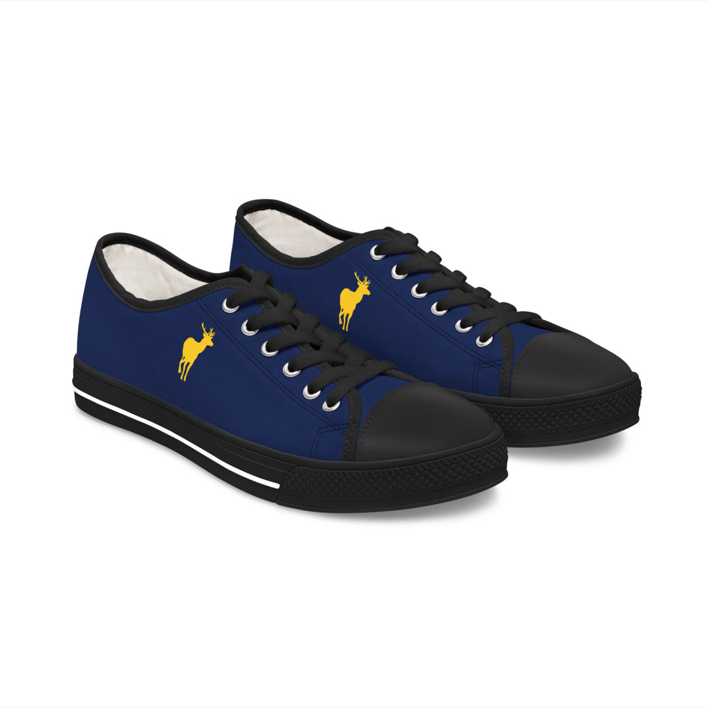 ZeLimited Female Elk Silhouette Women's Low Top Sneakers (Navy Blue 2)