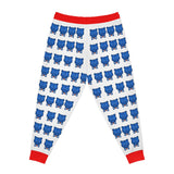 ZeLimited Blue Bear Men's Athletic Joggers (White with Red)