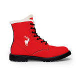 ZeLimited Male Elk Silhouette Men's Fur-Lined Boots (Red)