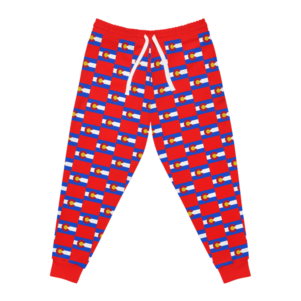ZeLimited Colorado Checkered Flag Athletic Joggers (All Red)