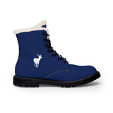 ZeLimited Female Elk Silhouette Women's Fur-Lined Boots (Navy Blue)