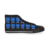 Blue Bear Men's High Top Sneakers (Black background)