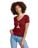PARIZ Eiffel Tower Women's V-Neck